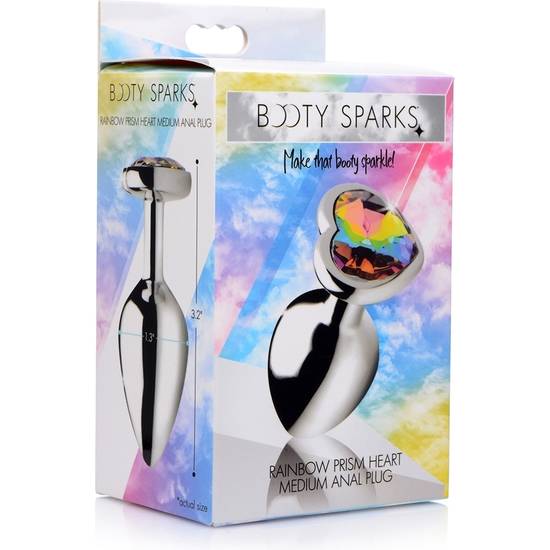 PLUG ANAL CORAZÓN - RAINBOW - MEDIANO - PLATA - Anal - SEXSHOP