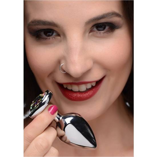 PLUG ANAL CORAZÓN - RAINBOW - MEDIANO - PLATA - Anal - SEXSHOP