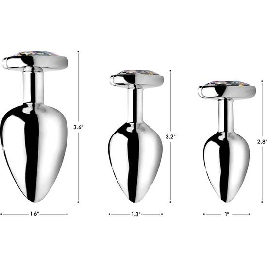 PLUG ANAL CORAZÓN - RAINBOW - MEDIANO - PLATA - Anal - SEXSHOP