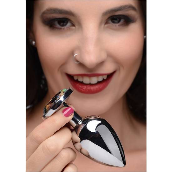 PLUG ANAL GEMA - RAINBOW - LARGO - PLATA - Anal - SEXSHOP