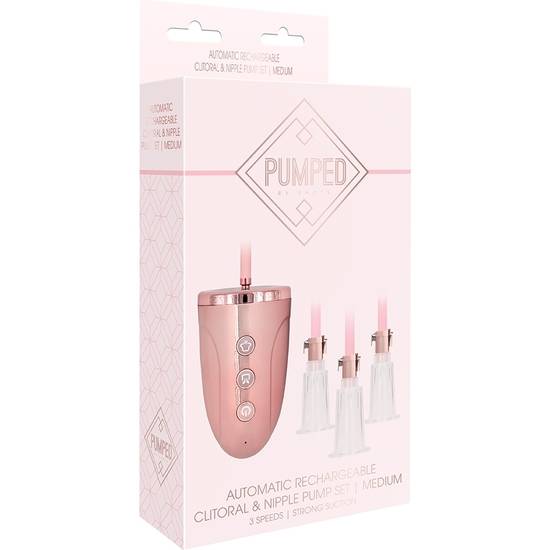 SET DE BOMBA PARA PEZONES Y CLITORIS - MEDIUM - PIN - Bombas Succionadoras - SEXSHOP