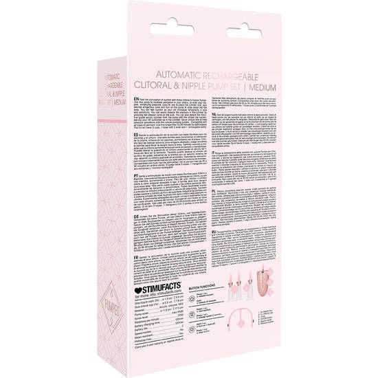 SET DE BOMBA PARA PEZONES Y CLITORIS - MEDIUM - PIN - Bombas Succionadoras - SEXSHOP