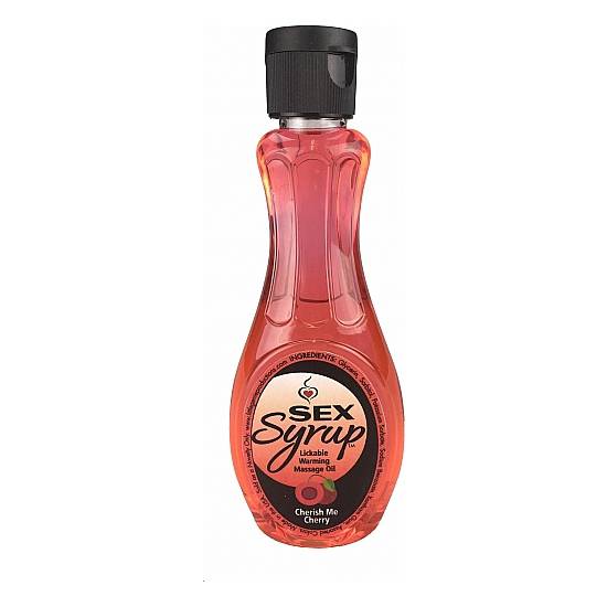 SEX  SYRUP - ACEITE DE MASAJE CEREZA - 118ML - Cosmética Erótica con sabores - Sex Shop ARTICULOS EROTICOS