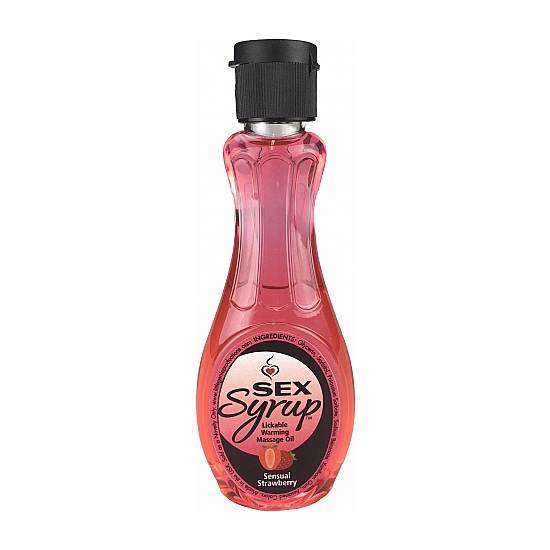 SEX  SYRUP - ACEITE DE MASAJE FRESA - 118ML - Cosmética Erótica con sabores - Sex Shop ARTICULOS EROTICOS