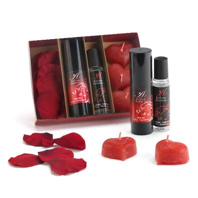 EXTASE SENSUEL COFRE TENTACION ROJA - Cosmética Erótica kit - Sex Shop ARTICULOS EROTICOS