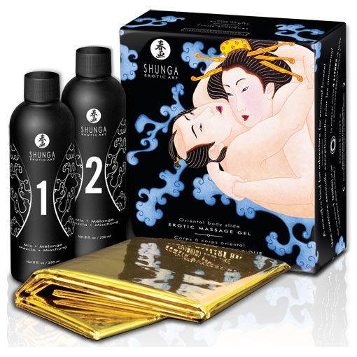 SHUNGA GEL DE MASAJE EROTICO CUERPO A CUERPO ORIENTAL FRUTAS EXOTICAS - Cosmética Erótica kit - Sex Shop ARTICULOS EROTICOS