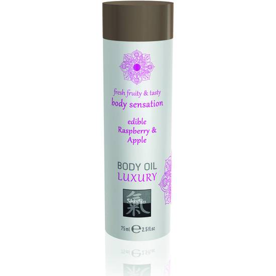 ACEITE PARA EL CUERPO COMESTIBLE LUXURY - FRAMBUESA & MANZANA 75ML - Cosmetica Erótica Aceites Aromáticos - Sex Shop ARTICULOS EROTICOS