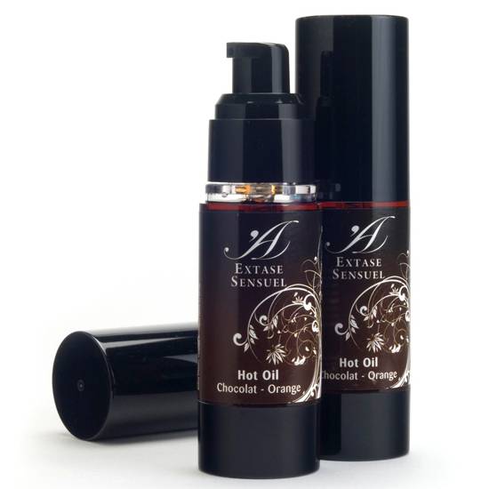 EXTASE SENSUEL ACEITE ESTIMULANTE CHOCOLATE Y NARANJA - Cosmética Erótica con Efecto Calor - Sex Shop ARTICULOS EROTICOS