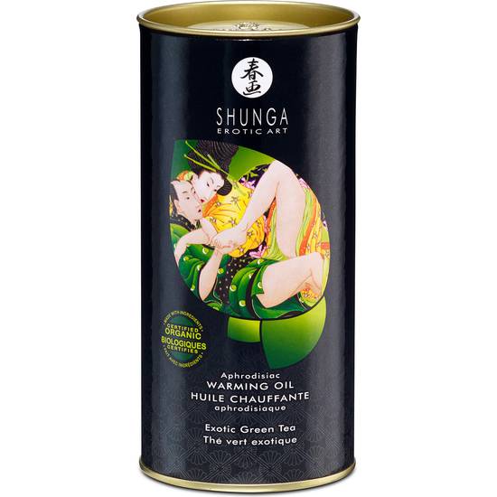 SHUNGA ACEITE EFECTO CALOR TE VERDE 100 ML - Sabores - SEXSHOP