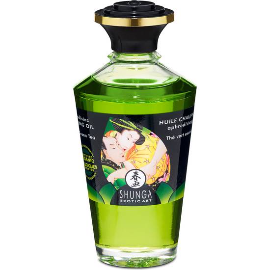 SHUNGA ACEITE EFECTO CALOR TE VERDE 100 ML - Sabores - SEXSHOP