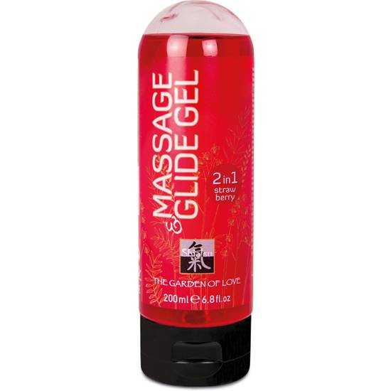 SHIATSU GEL LUBRICANTE Y MASAJES 2 EN 1 FRESA 200 ML - Cosmética Erótica Varios - Sex Shop ARTICULOS EROTICOS