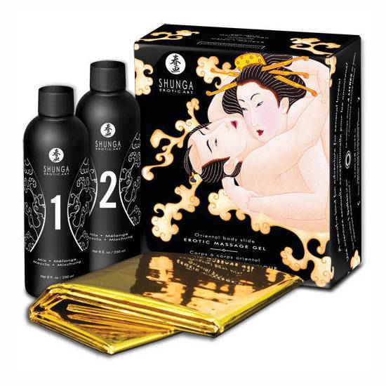 SHUNGA GEL DE MASAJE EROTICO CUERPO A CUERPO ORIENTAL MELON MANGO - Cosmética Erótica Varios - Sex Shop ARTICULOS EROTICOS