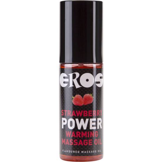 EROS STRAWERRY POWER WARMING MASSAGE OIL 100ML - Cosmética Erótica con Efecto Calor - Sex Shop ARTICULOS EROTICOS