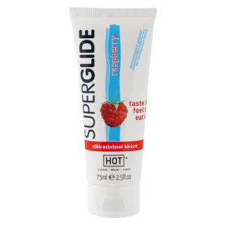 HOT SUPERGLIDE LUBRICANTE COMESTIBLE FRAMBUESA - Cosmética Erótica con sabores - Sex Shop ARTICULOS EROTICOS