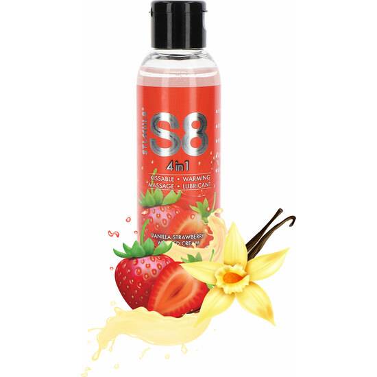 S8 4-IN-1 DESSERT LUBE  125ML - FRESA - Cosmética Erótica con sabores - Sex Shop ARTICULOS EROTICOS