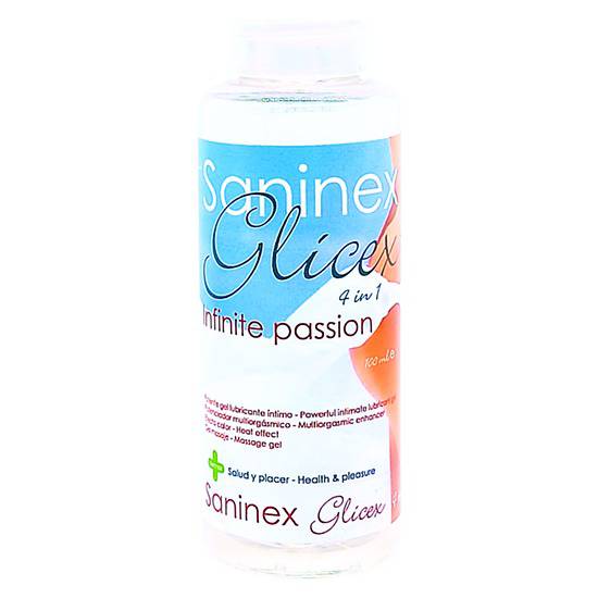 SANINEX EXTRA LUBRICANT GLICEX 4 IN 1 INFINITE PASSION 100ML - Cosmética Erótica con Efecto Calor - Sex Shop ARTICULOS EROTICOS