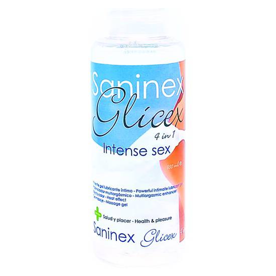 SANINEX EXTRA LUBRICANT GLICEX 4 IN 1 INTENSE SEX 100ML - Cosmética Erótica con Efecto Calor - Sex Shop ARTICULOS EROTICOS