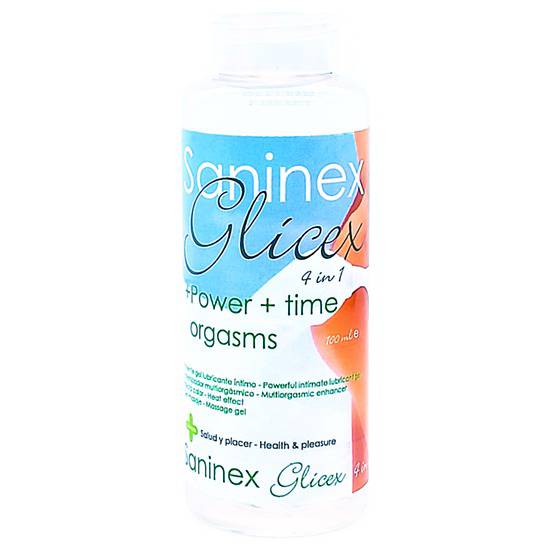 SANINEX EXTRA LUBRICANT GLICEX 4 IN 1 + POWER + TIME 100ML - Cosmética Erótica con Efecto Calor - Sex Shop ARTICULOS EROTICOS