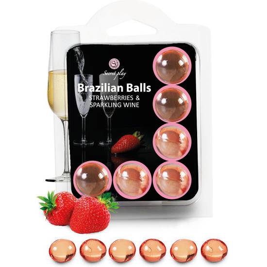 SECRET PLAY SET 6 BRAZILIAN BALLS AROMA FRESAS CAVA - Cosmética Erótica Varios - Sex Shop ARTICULOS EROTICOS