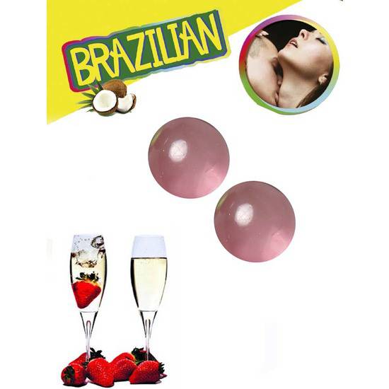 SET 2 BRAZILIAN BALLS AROMA FRESA CAVA - Cosmetica Erótica Aceites Aromáticos - Sex Shop ARTICULOS EROTICOS