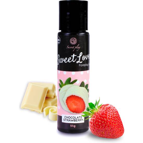 SWEET LOVE - GEL LUBRICANTE FRESAS CON CHOCOLATE BLANCO - 60ML - Cosmética Erótica con sabores - Sex Shop ARTICULOS EROTICOS