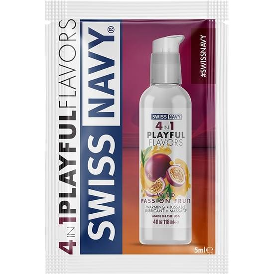 SWISS NAVY 4 IN 1 WILD PASSION FRUIT 5 ML - Cosmética Erótica con sabores - Sex Shop ARTICULOS EROTICOS