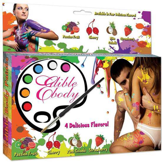 JUEGO DE 4 PINTURAS CORPORALES DE SABORES - Body Paint Cosmética Erótica - Sex Shop ARTICULOS EROTICOS