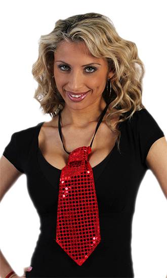 CORBATA DE LENTEJUELAS ROJA - Disfraces Eróticos Corbatas - Sex Shop ARTICULOS EROTICOS