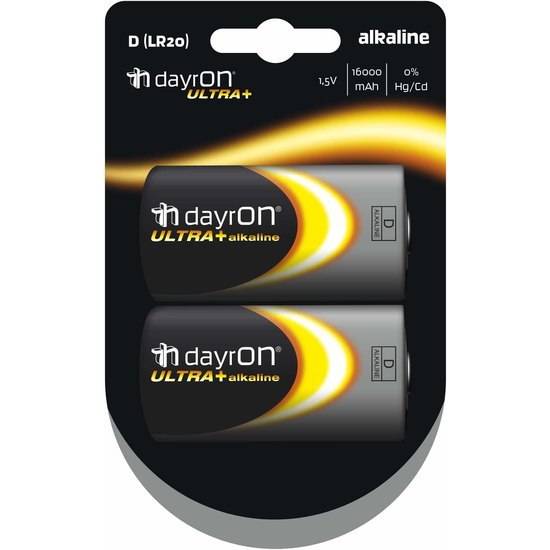 PILA ALCALINA LR20 1,5V DAYRON PACK 2 - varios - pilas - Sex Shop ARTICULOS EROTICOS