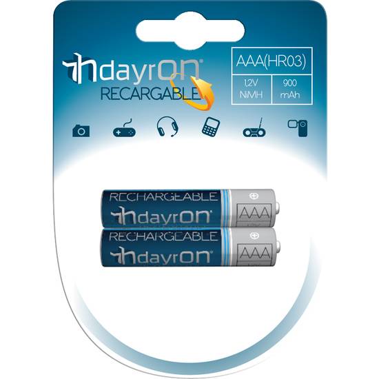 PILA RECARGABLE HR03 1,2V 900mA DAYRON PACK 2 - varios - pilas - Sex Shop ARTICULOS EROTICOS