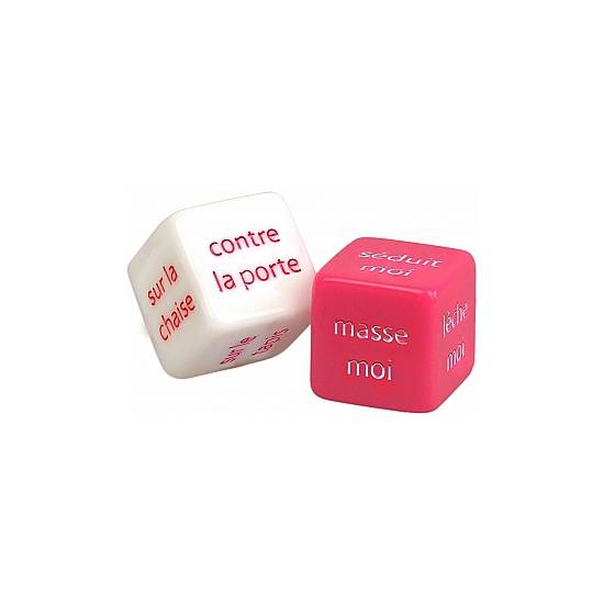 EROTIC DICE - FRANCÉS - BLANCO/ROSA - Juegos en Grupo - Sex Shop ARTICULOS EROTICOS