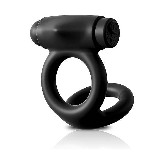 ANILLO PARA PENE Y TESTÍCULOS DE SILICONA CON VIBRADOR - NEGRO - Juguetes Sexuales Anillo Vibrador - Sex Shop ARTICULOS EROTICOS