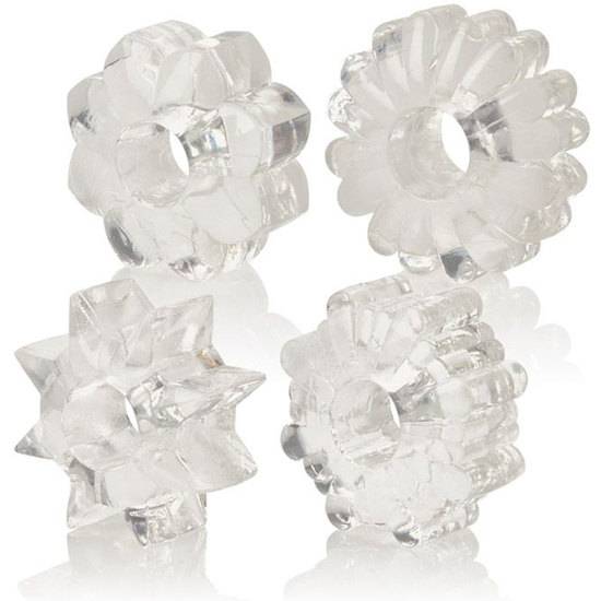 ANILLOS SILICONA BASICOS  4 PACK - TRANSPARENTES - Juguetes Sexuales Anillo Kit - Sex Shop ARTICULOS EROTICOS