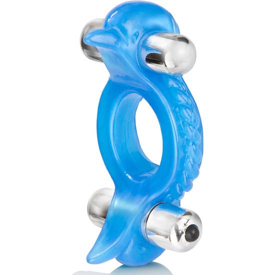 DOUBLE DOLPHIN - ANILLO VIBRADOR AZUL - Juguetes Sexuales Anillo Vibrador - Sex Shop ARTICULOS EROTICOS