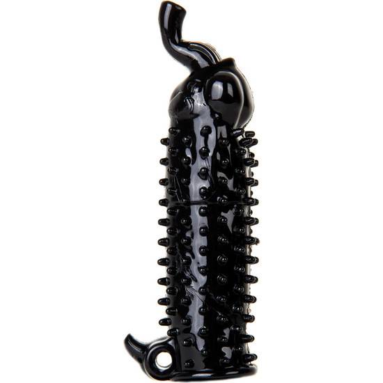 ELEGANTE EXTENSION PARA EL PENE CON MINI VIBRADOR COLOR NEGRO - Juguetes Sexuales Penes Extensiones - Sex Shop ARTICULOS EROTICOS