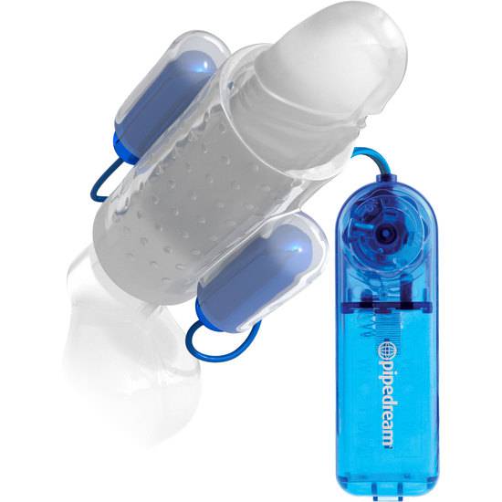 FUNDA PARA EL PENE DUAL CON VIBRACIÓN - AZUL - Juguetes Sexuales Penes Fundas - Sex Shop ARTICULOS EROTICOS