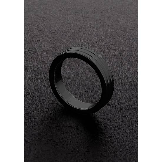 GOLDEN BLACK RIBBED C-RING (10X50MM) - Juguetes Sexuales Anillo - Sex Shop ARTICULOS EROTICOS