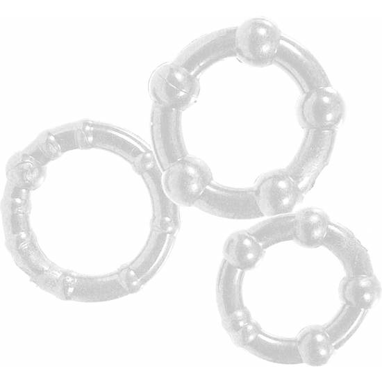 JUEGO TRES ANILLOS PENE TRANSPARANTES - Juguetes Sexuales Anillo Kit - Sex Shop ARTICULOS EROTICOS