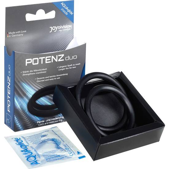 POTENZ DUO ANILLOS PENE MEDIANO - NEGRO - Juguetes Sexuales Anillo - Sex Shop ARTICULOS EROTICOS