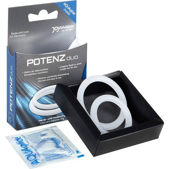 POTENZ DUO ANILLOS PENE MEDIANO- TRANSPARENTE - Juguetes Sexuales Anillo - Sex Shop ARTICULOS EROTICOS