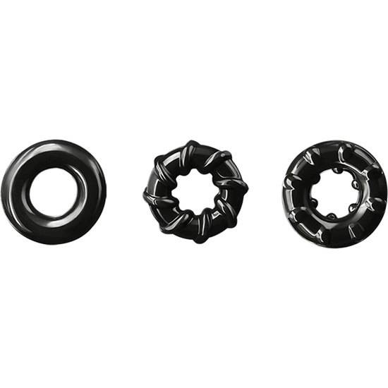 RENEGADE DYNO KIT DE ANILLOS - NEGRO - Juguetes Sexuales Anillo Kit - Sex Shop ARTICULOS EROTICOS