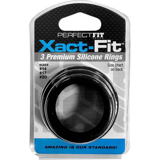 XACT FIT KIT 3 ANILLOS DE SILICONA - 3.5 CM, 4 CM Y 5 CM - Juguetes Sexuales Anillo Kit - Sex Shop ARTICULOS EROTICOS