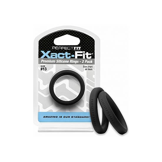 XACT-FIT PACK DE 2 ANILLOS DE SILICONA 13,6CM - NEGRO - Juguetes Sexuales Anillo Kit - Sex Shop ARTICULOS EROTICOS