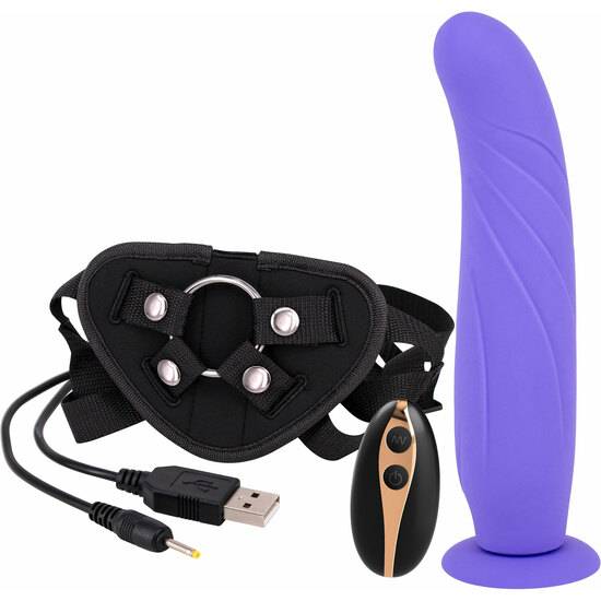 ARNÉS CON DILDO Y VIBRACIÓN 24CM - MORADO - Arnes BDSM Bondage - Sex Shop ARTICULOS EROTICOS