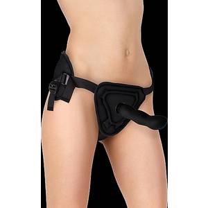 ARNÉS DELUXECON DILDO SILICONA - 20,5 CM - NEGRO - Arnes BDSM Bondage - Sex Shop ARTICULOS EROTICOS