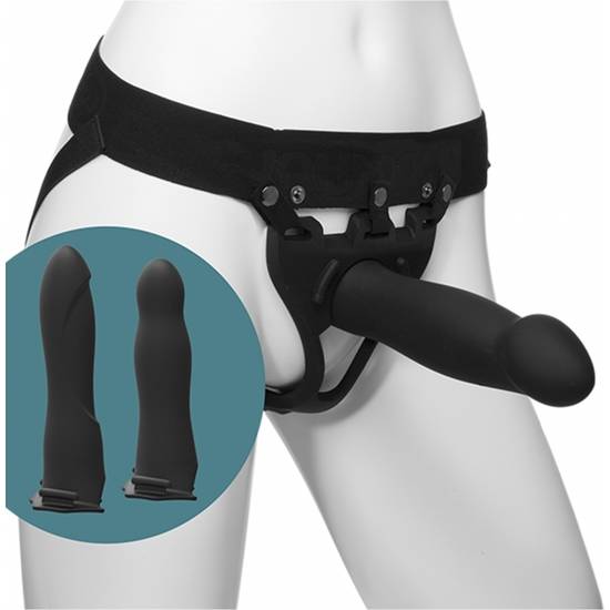 BODY EXTENSIONS BE READY - JUEGO ARNÉS Y ACCESORIO , NEGRO - Arnes BDSM Bondage - Sex Shop ARTICULOS EROTICOS