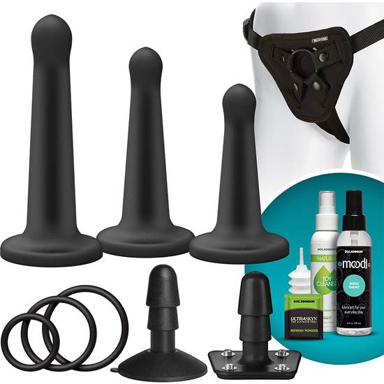 VACULOCK SILICONE PEGGING KIT NEGRO - Arnes BDSM Bondage - Sex Shop ARTICULOS EROTICOS