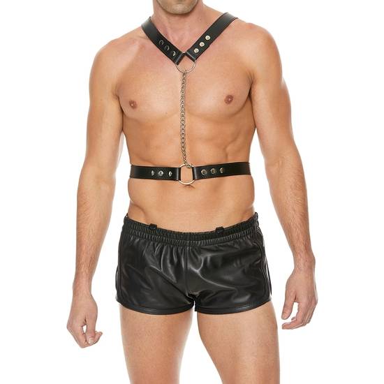 ARNÉS DE PIEL NEGRO TWISTED BIT - NEGRO - Arnes BDSM Bondage - Sex Shop ARTICULOS EROTICOS