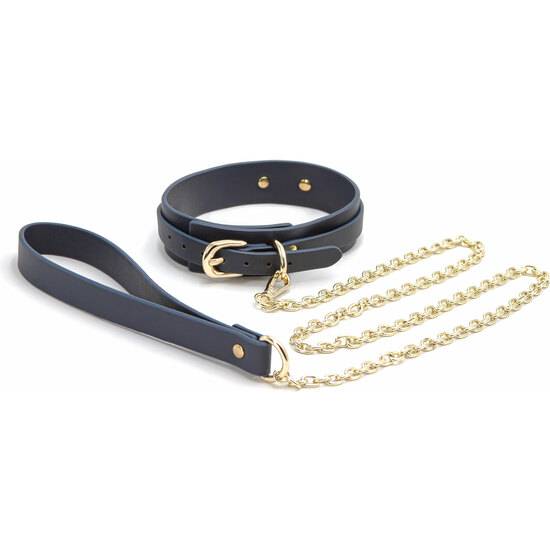 BONDAGE COUTURE COLLAR & CADENA - AZUL - BDSM Bondage Collares - Sex Shop ARTICULOS EROTICOS