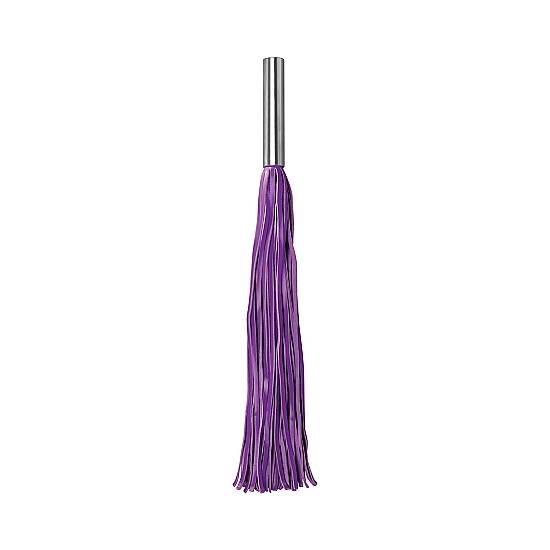 LÁTIGO DE CUERO CON MANGO DE METAL - MORADO - Látigos BDSM Bondage - Sex Shop ARTICULOS EROTICOS